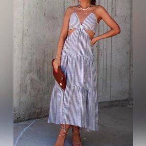 Halter cutout maxi dress